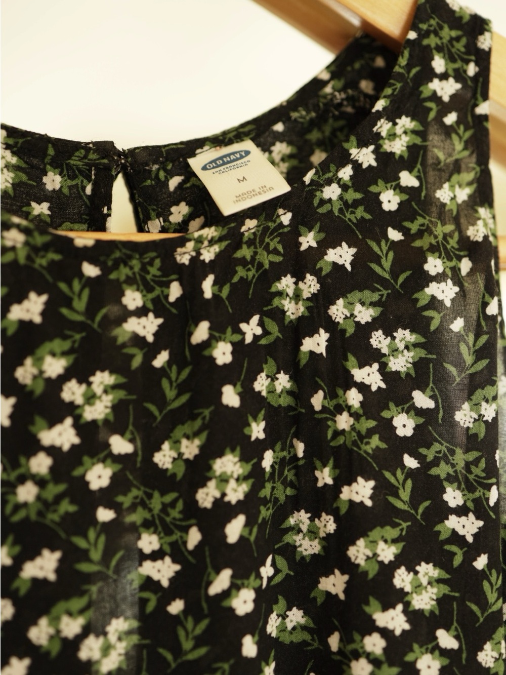 Black Floral Sleeveless Top